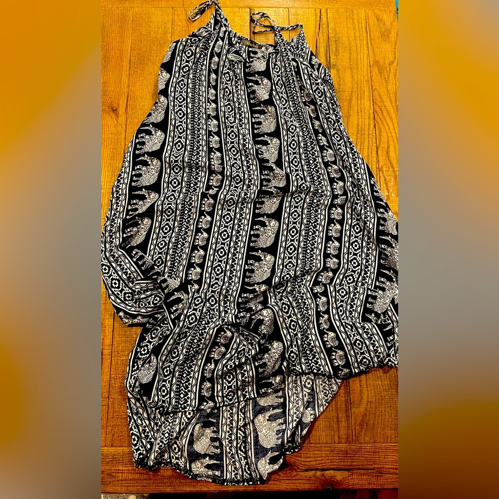 Elephant dress. Navy blue. Adjustable straps